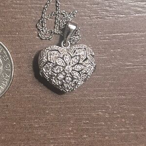 925 Sterling silver heart locket necklace